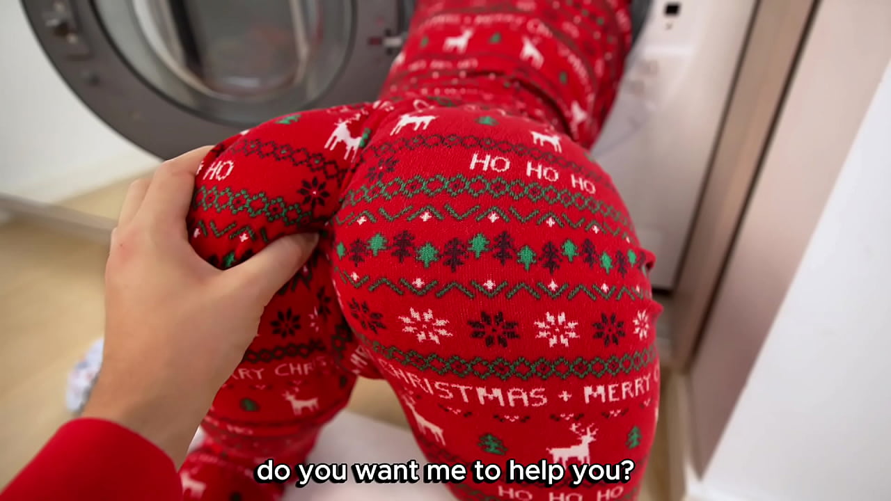 The Christmas gift is: a stepsister stuck in a washing machine!